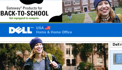 example of dell and gateway using the same stock photo.