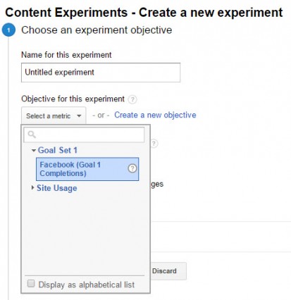 Choosing Goals for Google Content Experiments.