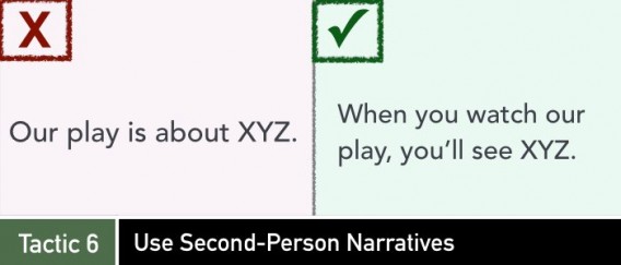 Crowdfunding tactic 6 on using second person narrative.