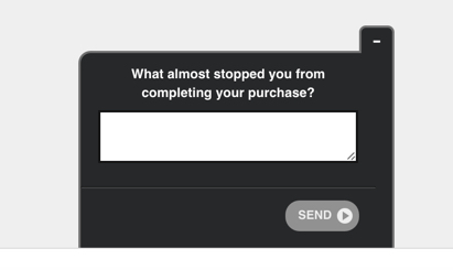 example of survey about why someone almost didn't purchase.