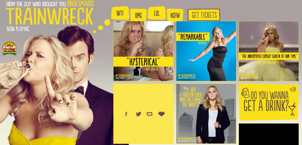 Trainwreck movie trust icons as social proof.