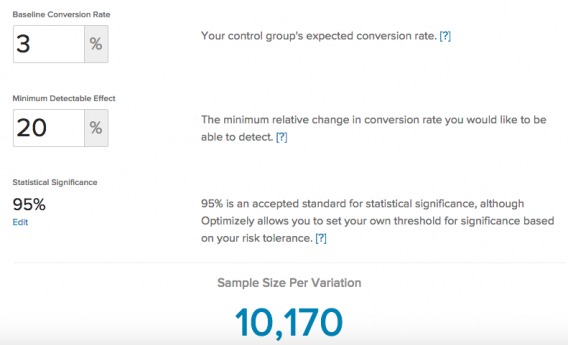 Optimizely's Sample Size Calculator