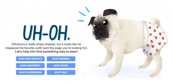 Modcloth 404 page.