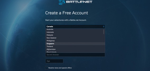 Battle.net Form