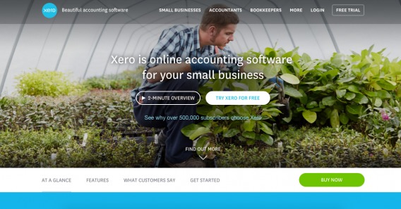 Xero former homepage.