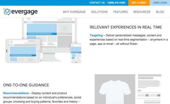 Evergage Landing Page