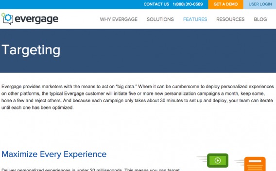 Evergage Targeting Copy