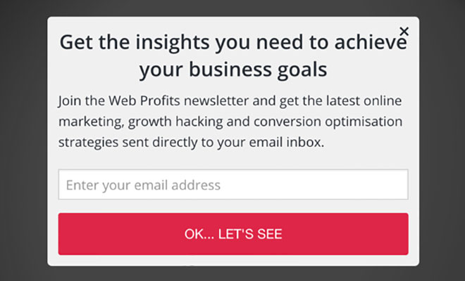 A/B testing of popup messaging, version 2.