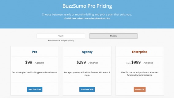 BuzzSumo Pricing