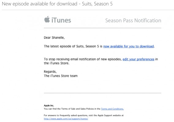 iTunes Transactional Email