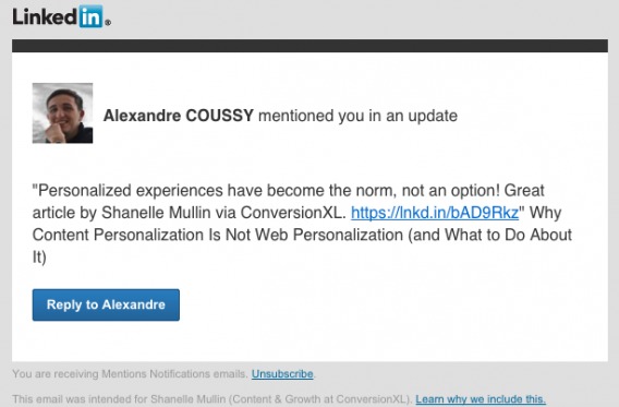 LinkedIn Transactional Email