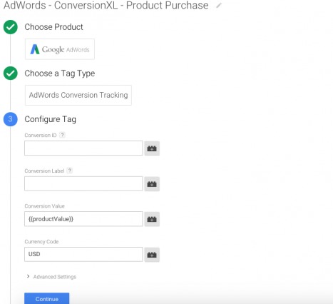 AdWords Tracking Code