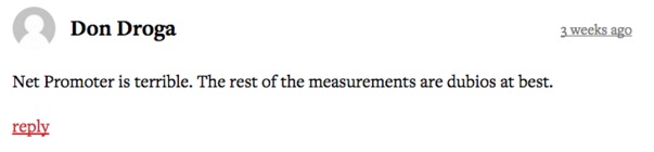 example of criticism of net promoter score.