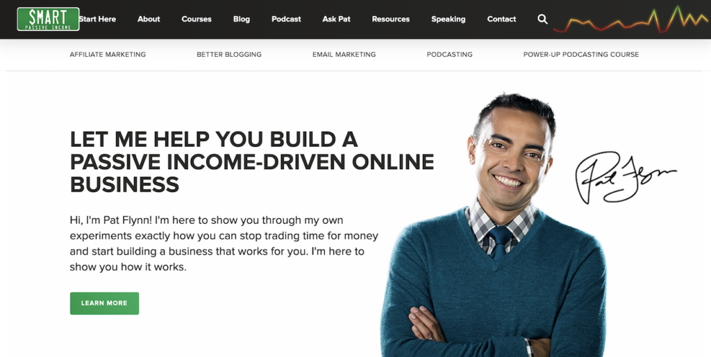 Example of a hero image from Smart Passive Income.