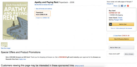 Apathy and Paying Rent (Amazon)