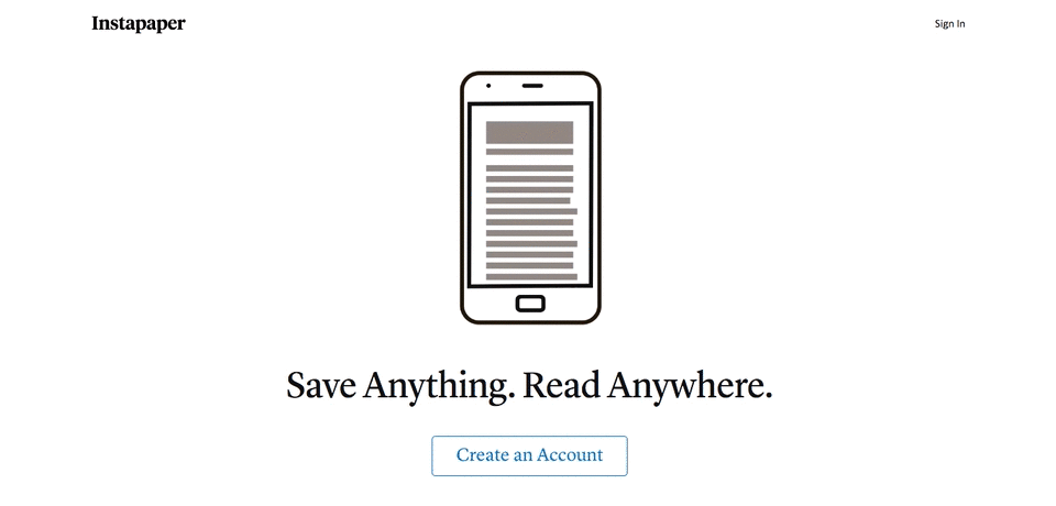 Example of a hero image from Instapaper.
