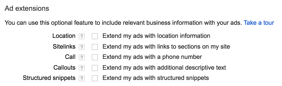 AdWords Extensions