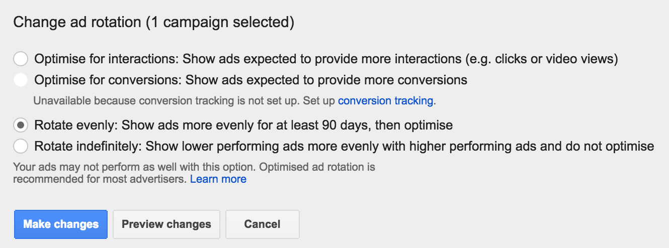 AdWords Ad Rotation