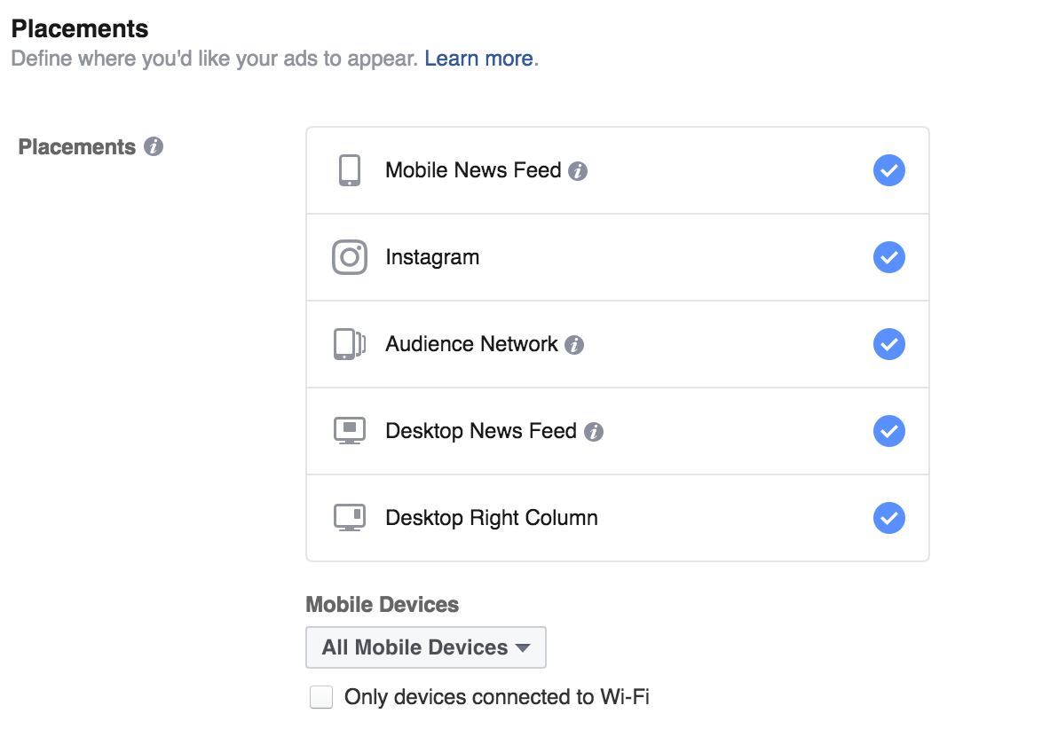 Facebook Ad Placements