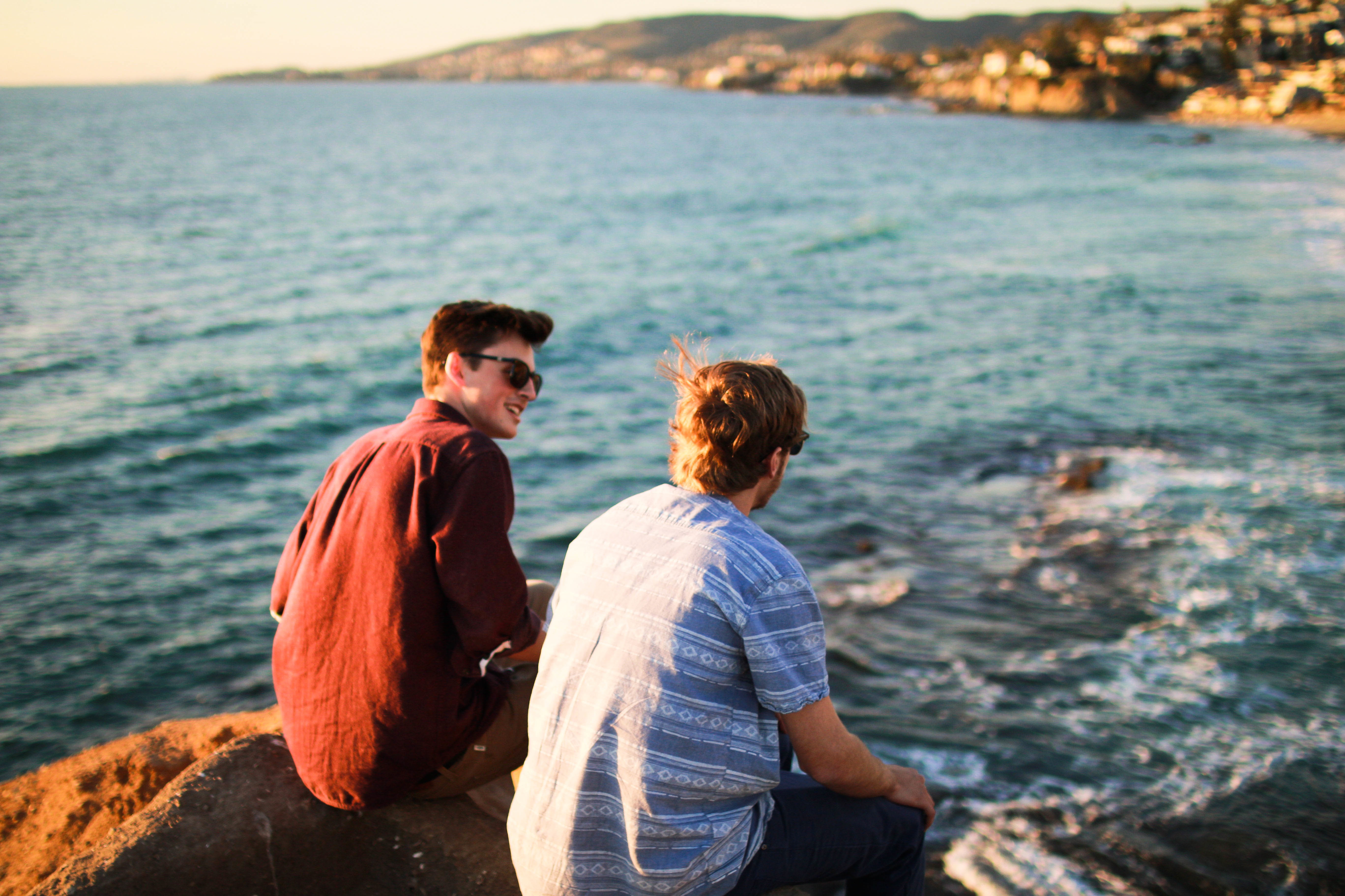 two people in conversation.