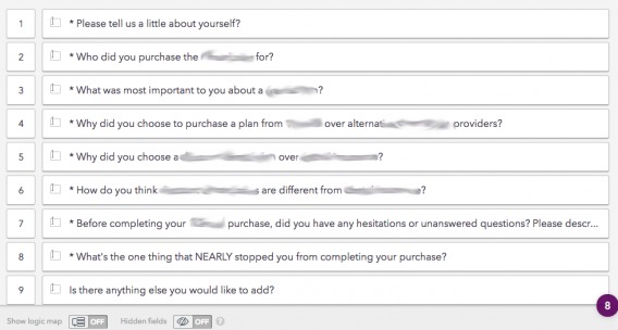 example of a customer survey.