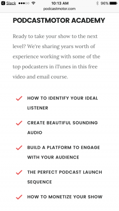 PodcastMotor academy.