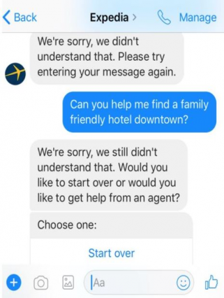 expedia chatbot fail