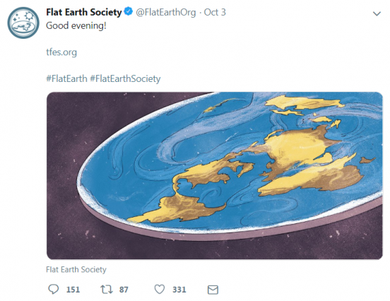 flat earth society tweet