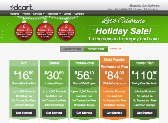 3dcart pricing page