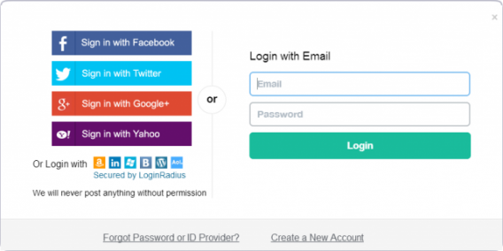 social login page