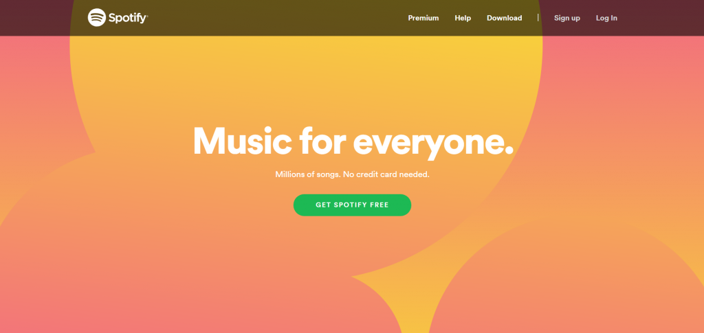 spotify homepage cta design