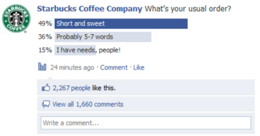 starbucks facebook poll