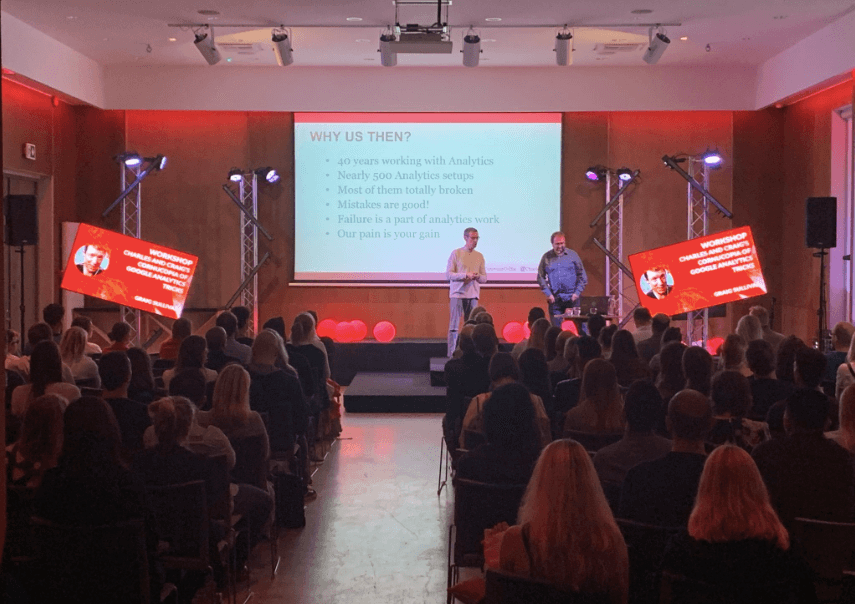 Craig Sullivan and Charles Meaden speak at elite camp.