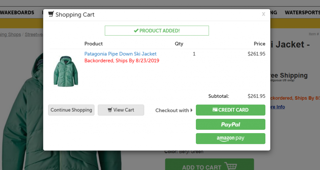 example of ecommerce site with three checkout options.