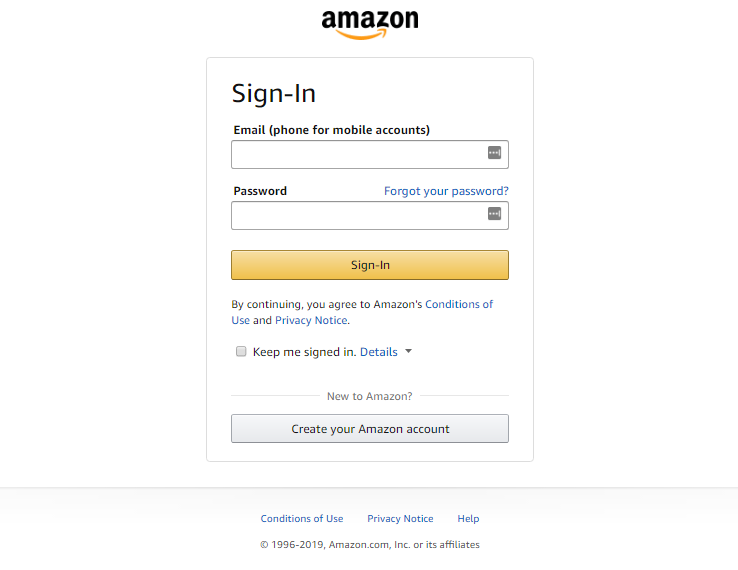 amazon checkout screen.