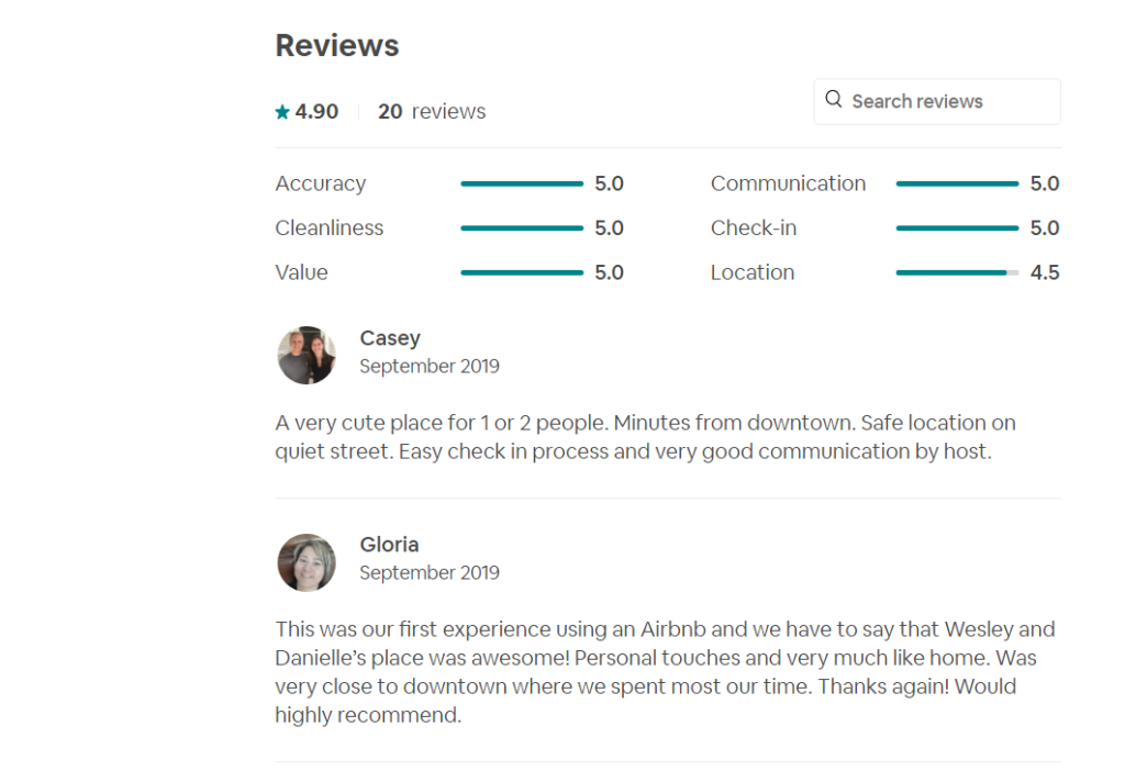 user-generated reviews on airbnb.