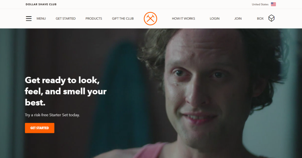 dollar shave club homepage.