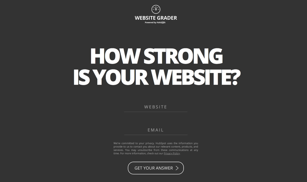 HubSpot's Website Grader.