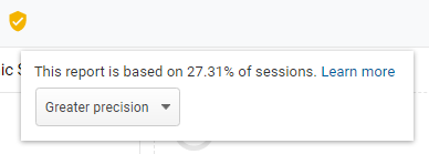 sampled data warning in google analytics.