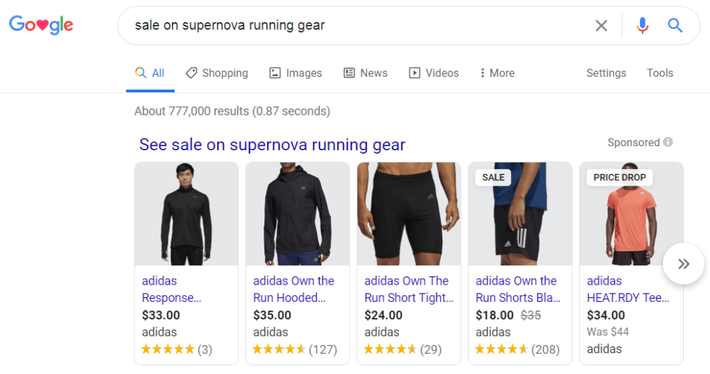 serp with ambiguous product intent.