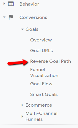 reverse goal path in google analytics.