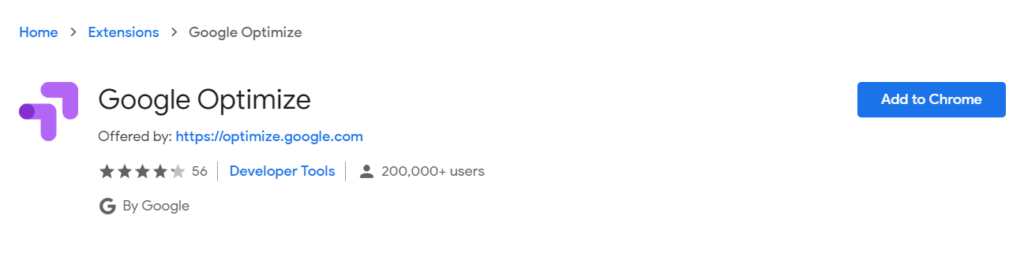 google optimize extension for chrome.