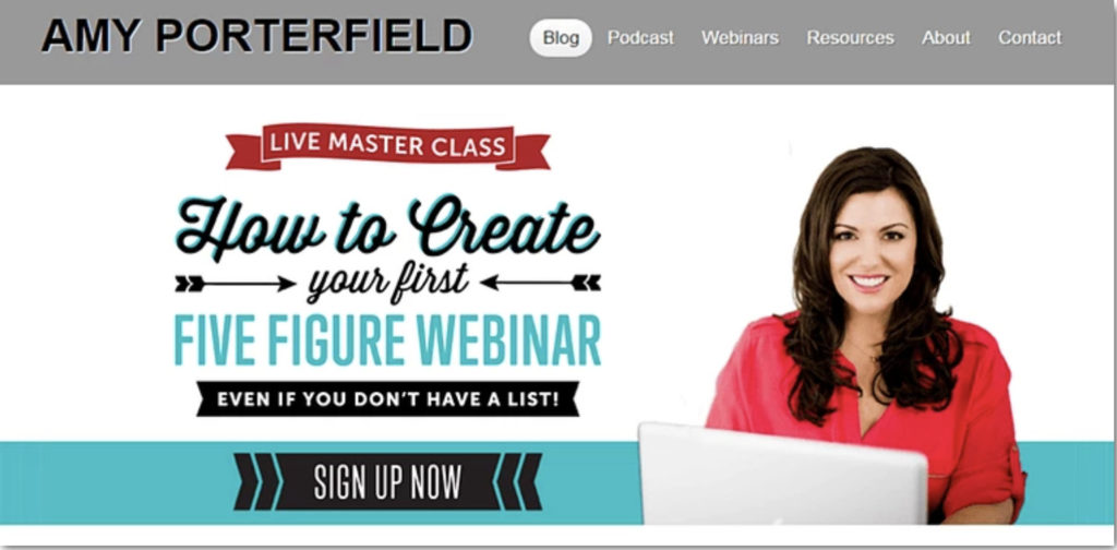 AmyPorterfield landing page 