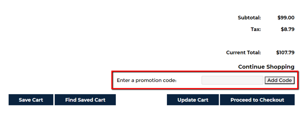 example of promo code.