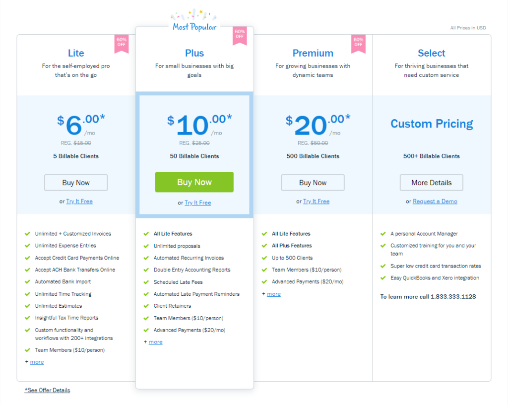 example of low-to-high saas pricing page.