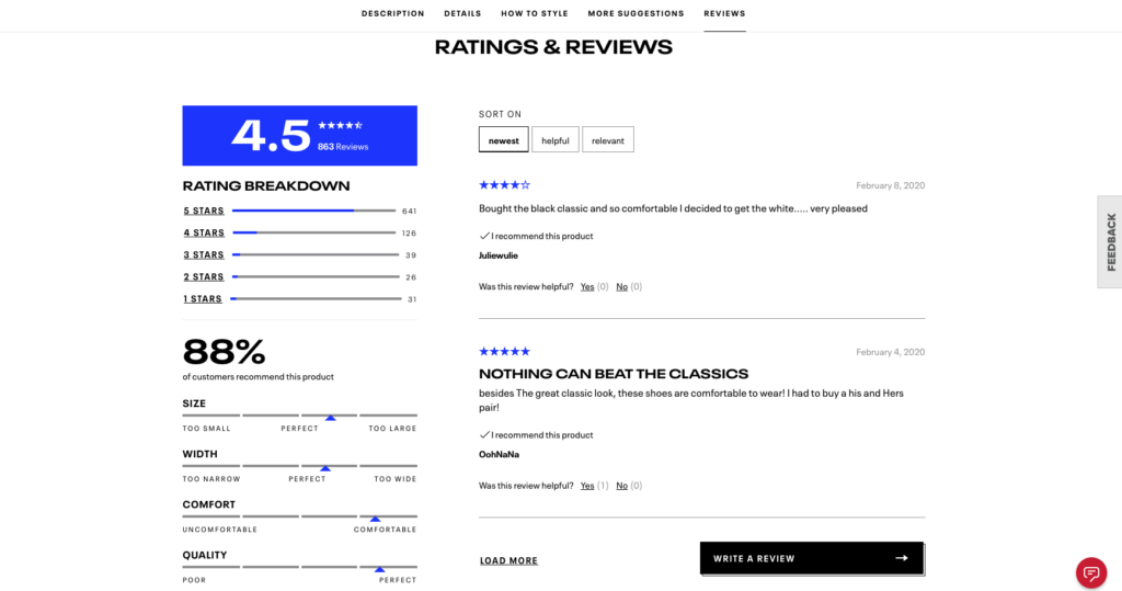 Image of ratings and reviews. 