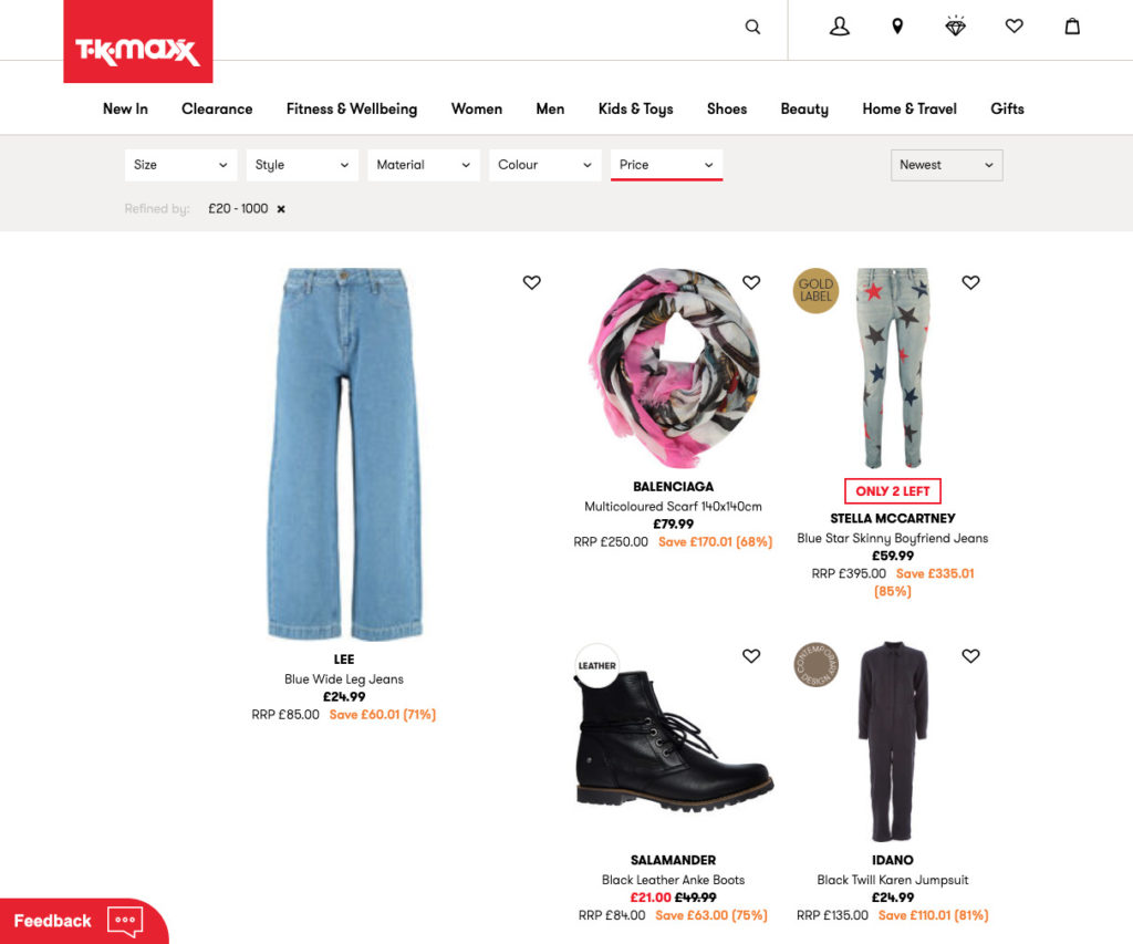 TK Maxx online story. 