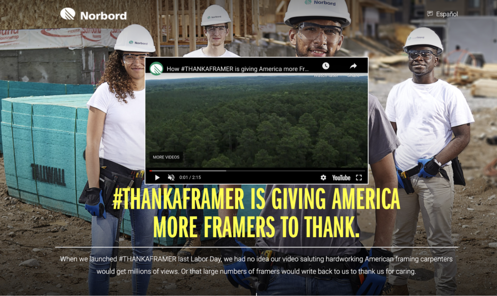 Image of the the successful Thank a Framer campaign. 