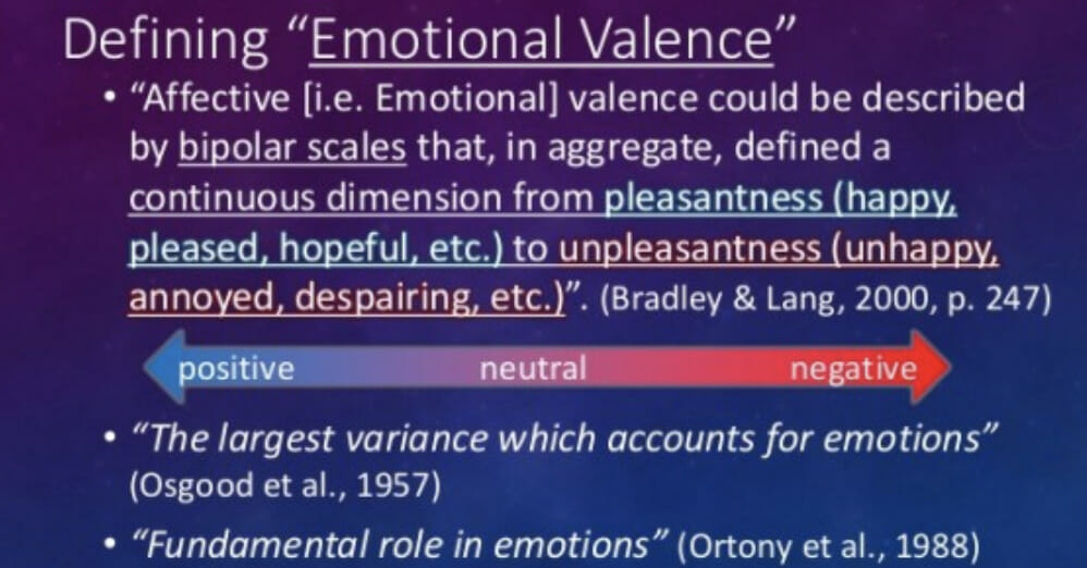 Emotional valence definition. 