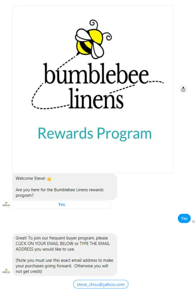 Rewards program bumblebee liens. 